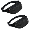 Fanny Packs for Men and Women Water-Repellent Sports Waist Pack Bag - color: 2pack-Black/Black