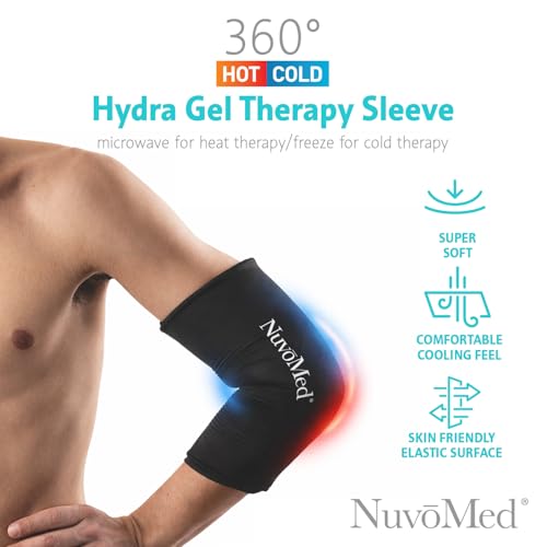 NuvoMed Reusable Hot & Cold Gel Pack Wrap – Flexible Hydra-Gel Compress, Microwave & Freezer Safe, 360° Coverage for Knee, Elbow, Ankle, Wrist & Calf (Extra Large) - size: Extra Large