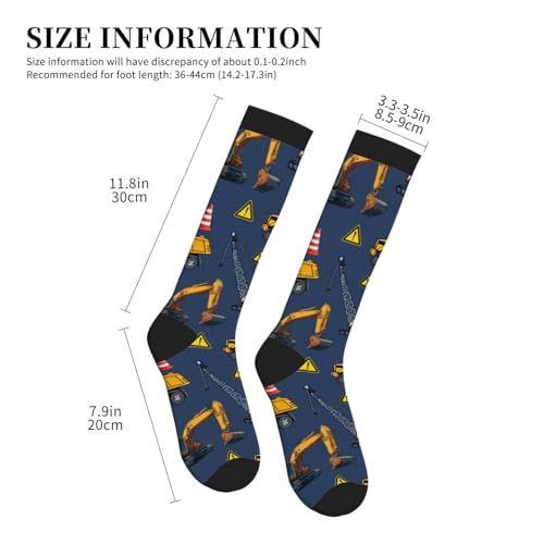 Compression Socks Knee High Circulation Support Socks For Women Men Athletic Running Work Hiking Cycling Travel - color: Construction