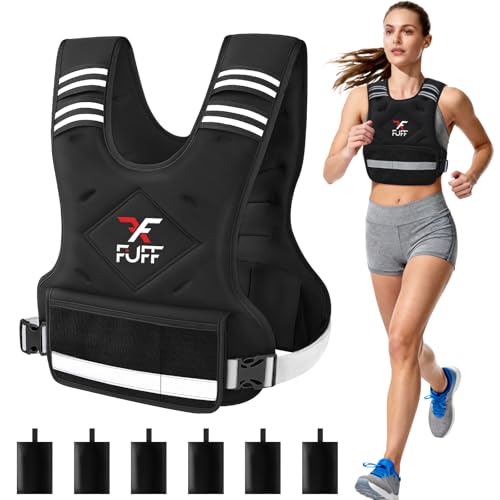 FUFF Weighted Vest Woman, 4-10 Lb Adjustable Weight Vest for Women Men, Female Strength Training Body Vest for Walking Exercise Running Workout