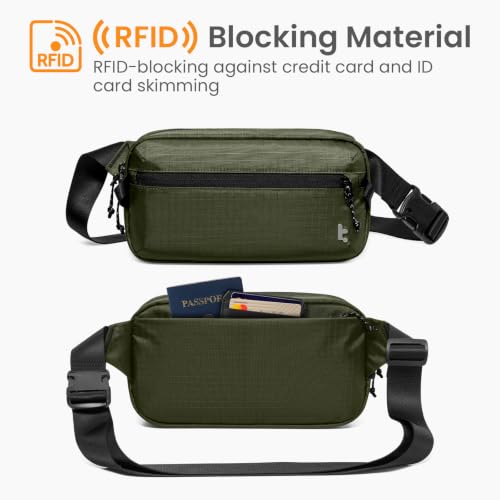 tomtoc 3.5L Sling Bag with RFID Blocking Crossbody Chest Pack for Men Women - color: Green, size: 3.5L