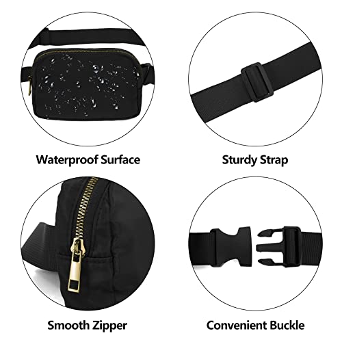 VOROLO Fanny Pack For Women And Men Crossbody Bag Black+Leopard White - color: Black+Leopard White