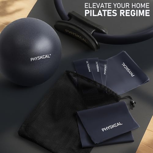 PhysKcal Pilates Kit, 15-Inch Pilates Ring with 1x Pilates Ball & 5X Bands - color: Navy