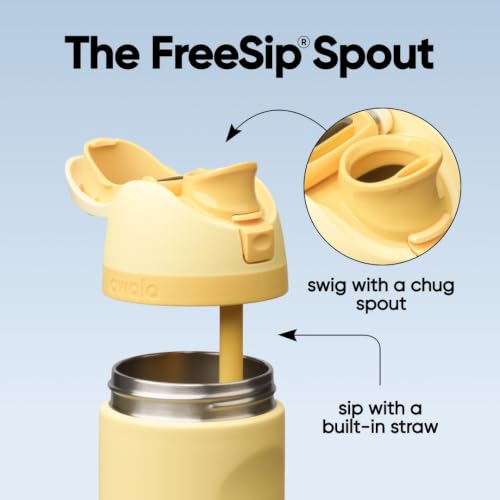 Owala FreeSip Stainless Steel Water Bottle 24 oz Butter Half - color: Butter Half, size: 24 Ounces