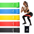 Set of 5 Mini Loop Resistance Bands – 5 Levels (X-Light to X-Heavy), 50mm Wide – Legs, Glutes & Full-Body Home Workout – Carry Bag Included