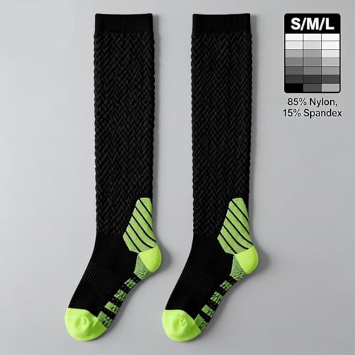 6 Pairs Non-Slip Compression Socks for Women with Grippers, Pilates Yoga Sports Workout, Knee High