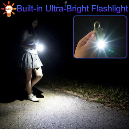 135dB Rechargeable Personal Alarm with Ultra Bright Flashlight - color: Gold, style: Rechargeable & Built-in Flashlight
