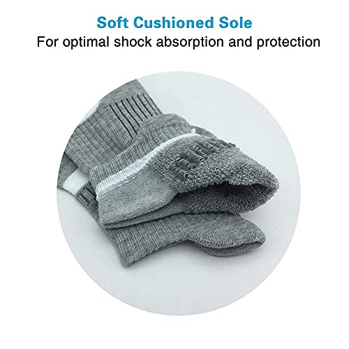 BERING Women's Athletic Running Cushioned Ankle Socks (6 Pairs) - color: Black/Grey, size: 6-9