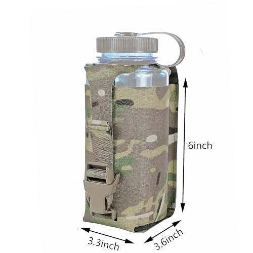 Water Bottle Pouch Molle, Tactical Canteen Pouch for 32oz Nalgene Bottle - color: MC