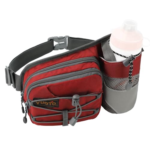 Waist Pack with Water Bottle Holder for Running Walking Hiking Fanny Pack - color: ‎Gypsy Red