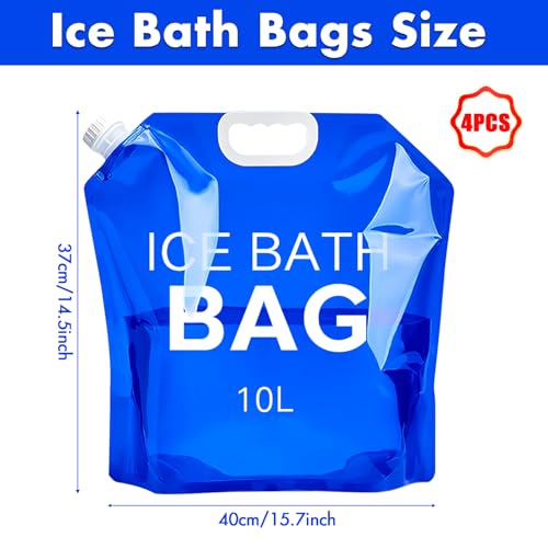 4 Pack Ice Bath Bags Reusable, Large Capacity Cold Plunge Ice Bath Accessories, Portable Bathtub Freezer Water Bags for Ice Baths at Home - color: 10L/2.6 Gallon -4Pcs