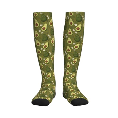 Compression Socks Knee High Support Stockings Women Men - color: Cute Avocado