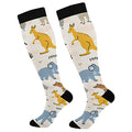 OTVEE Australia Animals Kangaroo Koala Compression Socks Women & Men, 2 Pairs Gym Running Hiking Sport Knee High Stockings