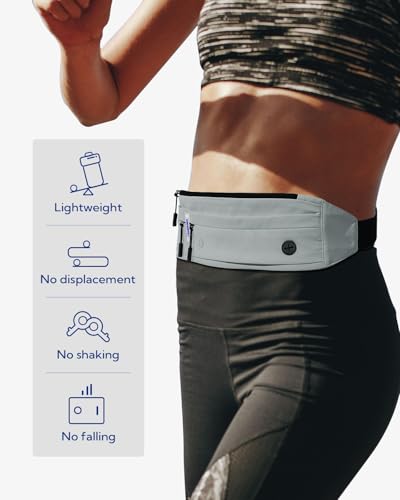 WATERFLY Running Belt Fanny Pack:Phone Holder Belt for Men Women - color: Grey
