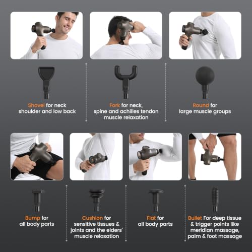 Mebak 3 Massage Gun Deep Tissue, Muscle Massager for Athletes Pain Relief - color: Dark Gray