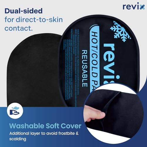 REVIX Ice Packs for Injuries, 5 Pack Hot & Cold Gel for Knee & Back - style: Black-5 Pack