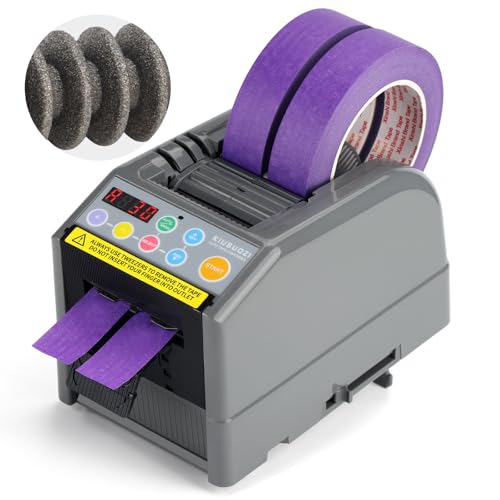 Upgraded Ceramic Roller Automatic Ribbon Cutting Machine, Automatic Tape Dispenser,Tape Width 6-60mm,Length 5-999mm Double-Sided Tape, Adhesive Cutter with Manual & Auto Ideal for Business & Home. - size: KIUSUOZI-9TC