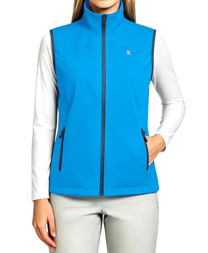 Little Donkey Andy Women's Lightweight Softshell Vest - color: Bright Blue, size: 3X-Large