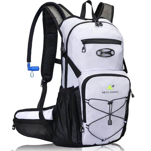N NEVO RHINO Hydration Backpack, 18L Hiking Backpack with 3L Water Bladder - color: White