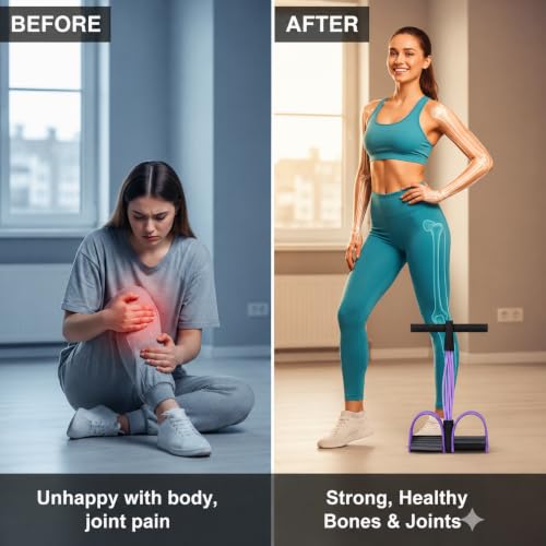 Premium 6 Tube Resistance Band – Powerful, Visible Results with Safe Low-Impact Design | Multifunction Pedal Resistance Band | Home Gym Equipment for Women | 30-Day Support