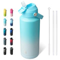 BJPKPK 32oz Insulated Water Bottle, Stainless Steel Bottle with Straw Lid - color: Sea Salt, size: 32 Ounces