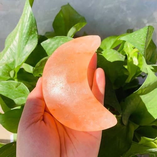 Moon Shape Himalayan Salt Massage Stones Hot Massage Cold Massage Stones Set Warm Rocks Kit for Facial SPA - size: MOON SHAPE