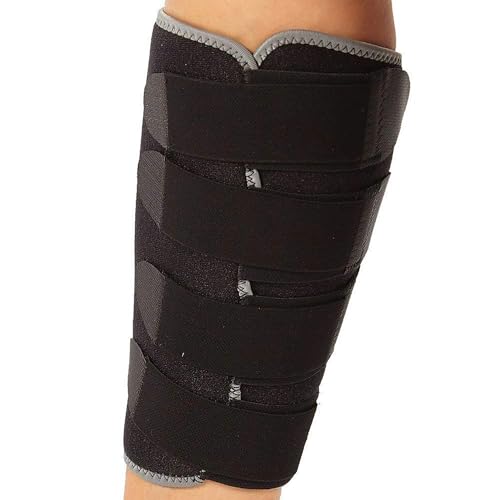 Calf Brace | Premium Compression Sleeve for Men & Women | Provides Pain Relief & Support | For Shin Splints, Lower Leg Pain, Torn Calf Muscle | Black Neoprene Adjustable Support Wrap for Runners