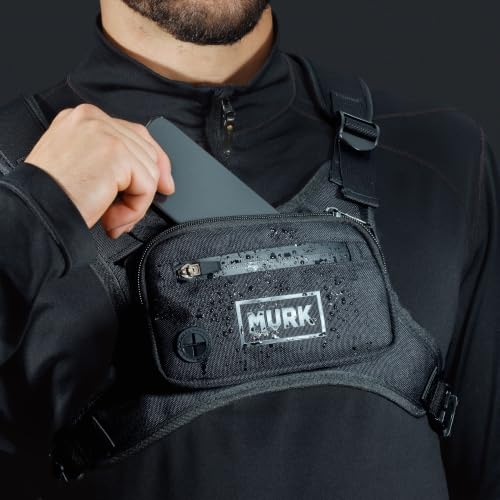 MVRK Water Resistant Running Vest Chest Pack, Phone Holder for Running, Lightweight Training Pack with Reflective Detail - color: Black