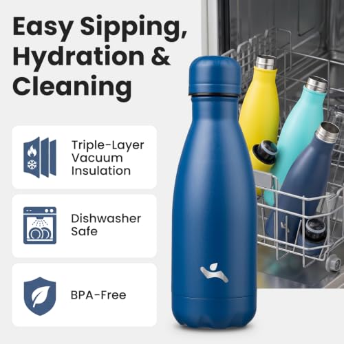 Konokyo 12 oz Insulated Stainless Steel Water Bottle, Blue - color: Blue, size: 12 Ounces
