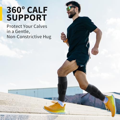 CAMBIVO Calf Compression Sleeves with EVA Shin Pad, 2 Pack - size: Medium