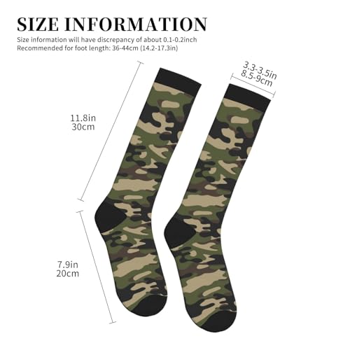 Crazy Fun Compression Socks, Unisex Knee High Support Socks - color: Camouflage