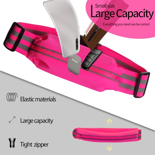 Running Belt Running Phone Belt for Women and Men Phone Holder - color: Pink
