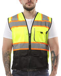 Kolossus High Visibility Safety Vest Front Pockets Silver Orange Reflective Tape for Men and Women Class 2 - size: 4X-Large