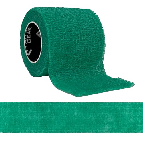 Self Stick Athletic Tape – 2” x 6.5 Yards – Latex-Free, Easy Rip Sports Wrap for Football, Baseball, Soccer, Wrist, Ankle, Finger & Injury Support (Green) - color: Green