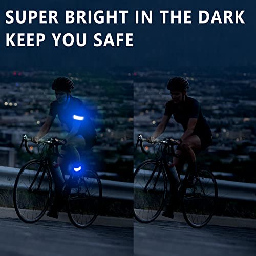 2 Pack USB-C Rechargeable Safety Lights for Runners, 360° Reflective LED Bracelets Armbands Reflectors for Walking at Night - color: Green