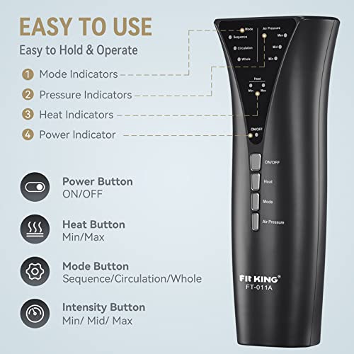 FIT KING Foot & Leg Compression Massager with Knee Heating for Circulation