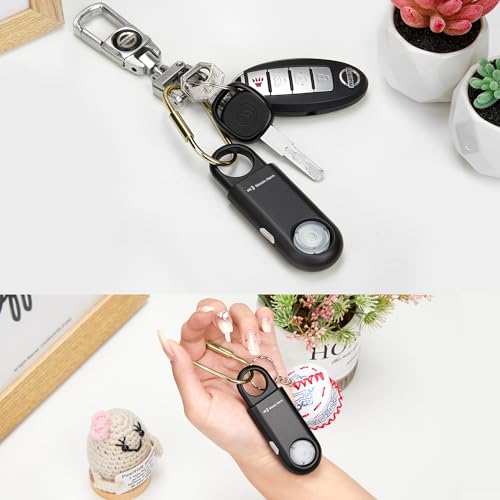 135dB Rechargeable Personal Alarm with Ultra Bright Flashlight - color: Black, style: Rechargeable & Built-in Flashlight