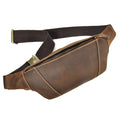 Genuine Leather Fanny Pack for Women & Men, Crossbody Waist Pack with Adjustable Strap, Hiking Hip Bum Belt for Travel, Hiking, Running - color: Brown