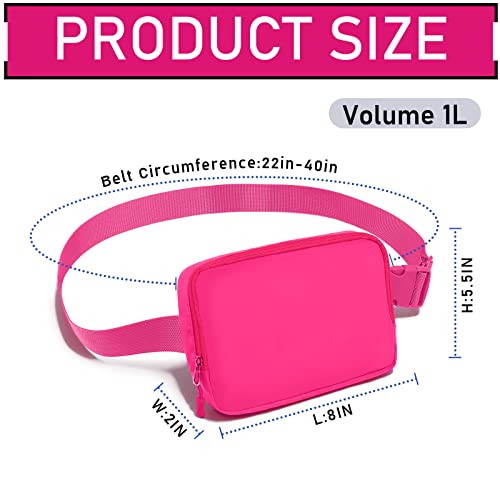 Amazerbst Belt Bag, Fanny Pack, Everywhere Belt Bag,40 Inch Adjustable Strap,for Women and Men,Waterproof - color: Rose Red