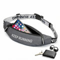Slim Running Waist Pack for Women Men, Large Capacity Waist Belt with Organized Compartments, No-Bounce Secure Fit for Cycling, Hiking, Climbing Adventure & Reflective Safety Night Running-Gery - color: Tech Grey