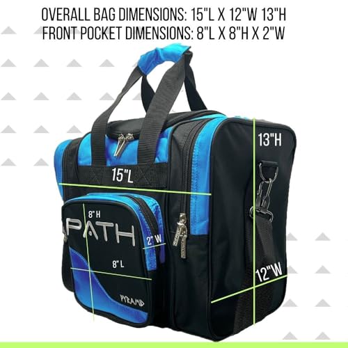 Pyramid Path Pro Deluxe Single Bowling Ball Tote - Holds One Ball, One Pair Shoes Up to Mens 15 - color: Asgard Blue