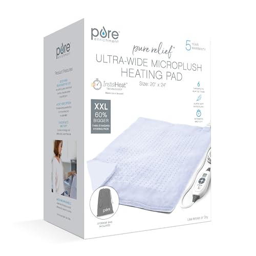 Pure Enrichment® PureRelief® Ultra-Wide Heating Pad, 20" x 24", 6 Settings - color: Periwinkle