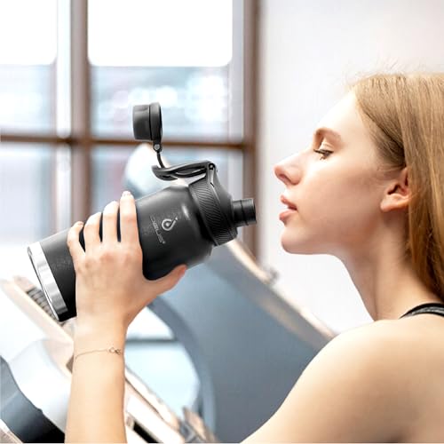 IDEUS 32oz Stainless Steel Insulated Bottle with 2 Leak-Proof Lids, Black - color: Black, size: 32 Ounces