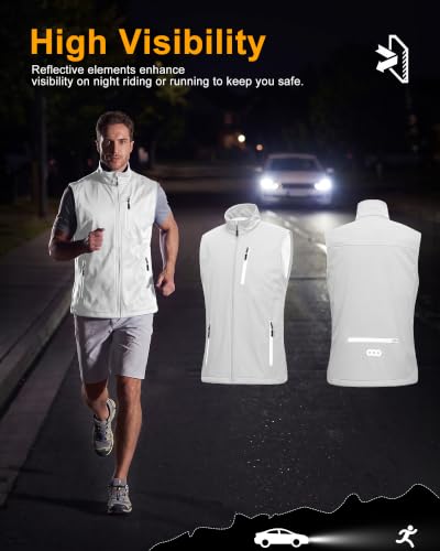 33,000ft Men's Windproof Lightweight Golf Vest Outerwear Sleeveless Jacket - color: Cool Gray, size: 4X-Large