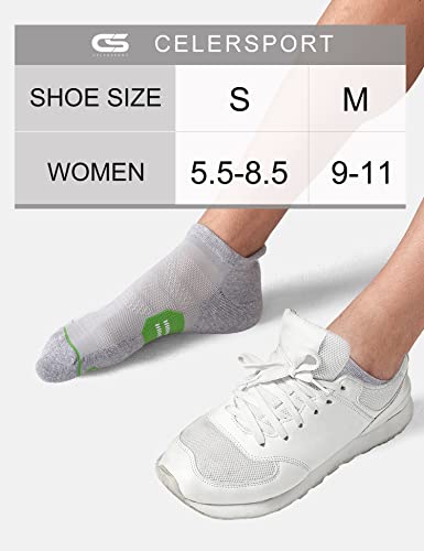 CS CELERSPORT 6 Pack Women's Ankle Running Socks Cushioned Low Cut Tab Athletic Socks - color: Grey Mixed, size: Small