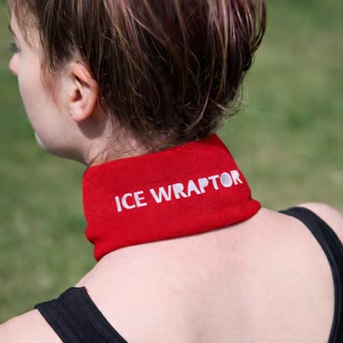 ICE WRAPTOR Cooling Bandana Neck Wrap, Red +6 Reusable Ice Packs, Snap - size: Red Wrap + 6 Inserts