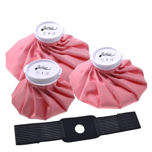 Ice Pack for Injuries Reusable, Ice Bag Reusable Hot Water Bag for Hot & Cold Therapy, 3 Size Pink - size: 6"/9"/11" Set, style: Pink