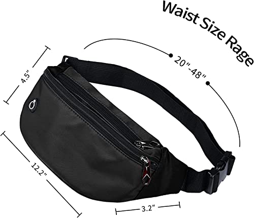 Fanny Packs for Men and Women Water-Repellent Sports Waist Pack Bag - color: 1pack-Black