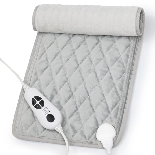 Heating Pad,Heated Blanket,Heating Pad for Back Neck,LightGray,24x12 in - color: Rhombicgray, size: 24x12 Inch