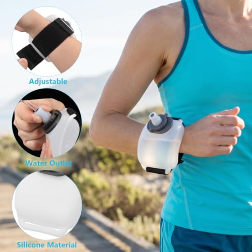 Toddmomy Wristband Water Bottle Portable Fitness Water Bottle for Running Jogging Hiking Cycling Hands-Free Hydration Adjustable Wearable Strap 4.56 X 3.66 X 2.79 in 1 count